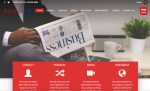 Image of austin pr wordpress website designed by webedge